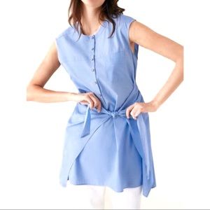 Zara light blue knotted shirt dress size small